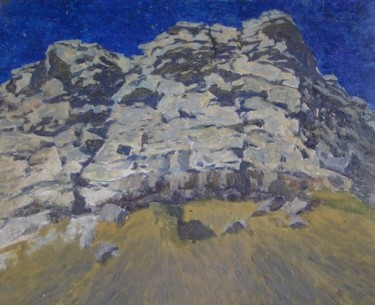Картина под названием "Proud cliff" - Andrey Soldatenko, Подлинное произведение искусства, Масло