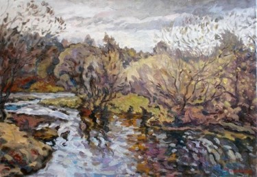 Painting titled "Early Spring" by Andrey Soldatenko, Original Artwork, Oil