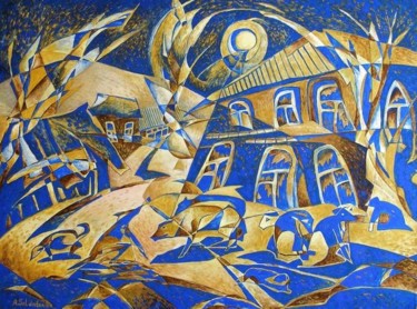 Картина под названием "Under gold light" - Andrey Soldatenko, Подлинное произведение искусства, Другой
