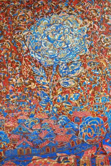 Картина под названием "Blue Rose Old Sarat…" - Andrey Soldatenko, Подлинное произведение искусства, Другой