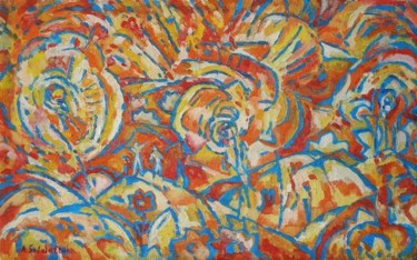 Картина под названием "Sunflowers" - Andrey Soldatenko, Подлинное произведение искусства, Масло