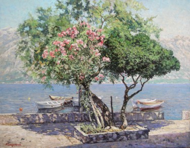 Картина под названием "Которский залив" - Andrey Soldatenko, Подлинное произведение искусства, Масло