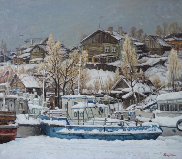 Painting titled "В ожидании весны" by Andrey Soldatenko, Original Artwork, Oil