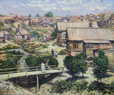 Painting titled "Летний день" by Andrey Soldatenko, Original Artwork, Oil