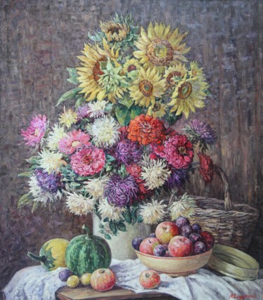 Натюрморт с подсолнухами 70x80x3 cm ©2016 - Andrey Soldatenko