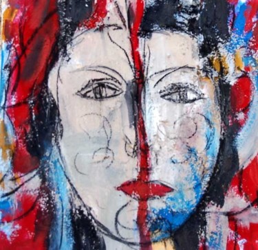 Pintura titulada "cara roja" por Soledad Fernandez, Obra de arte original