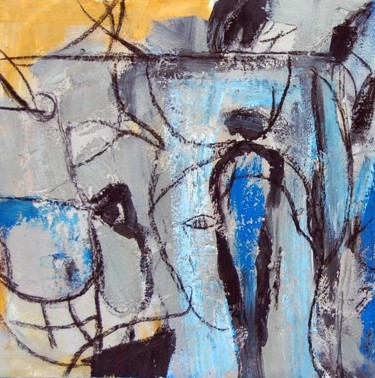 Painting titled "sueño azul" by Soledad Fernandez, Original Artwork