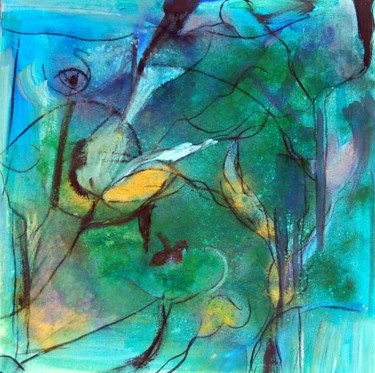 Painting titled "bosque animado" by Soledad Fernandez, Original Artwork