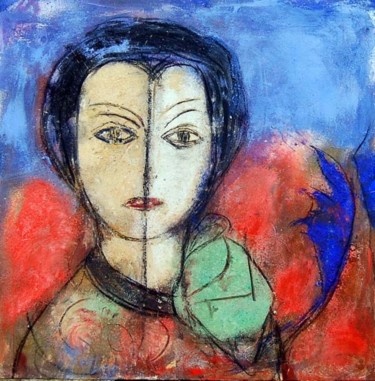 Pintura titulada "dama con lazo" por Soledad Fernandez, Obra de arte original, Oleo
