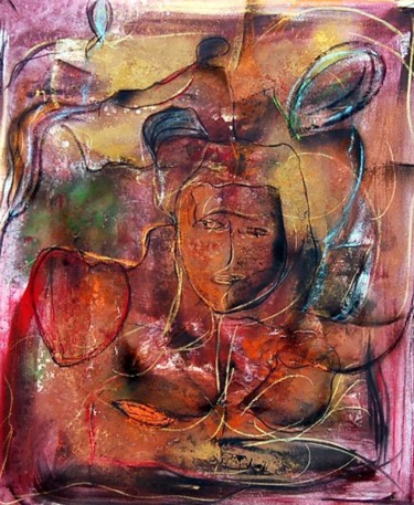 Pintura titulada "corazon" por Soledad Fernandez, Obra de arte original, Oleo