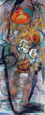 Pintura titulada "jarron con flores IV" por Soledad Fernandez, Obra de arte original, Oleo