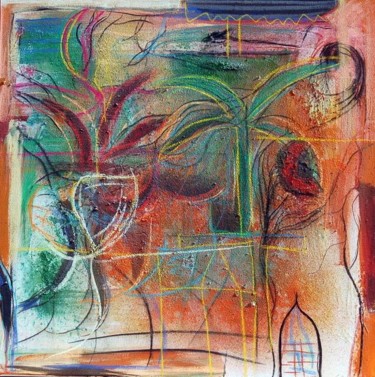 Pintura titulada "jardin onirico II" por Soledad Fernandez, Obra de arte original, Oleo