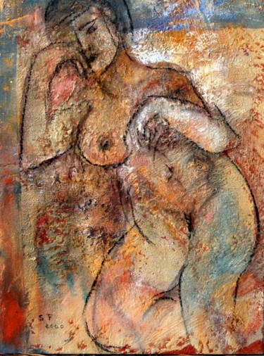 Pintura titulada "desnudo xII" por Soledad Fernandez, Obra de arte original, Oleo