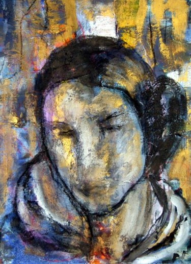 Pintura titulada "mujer con moño I" por Soledad Fernandez, Obra de arte original, Oleo