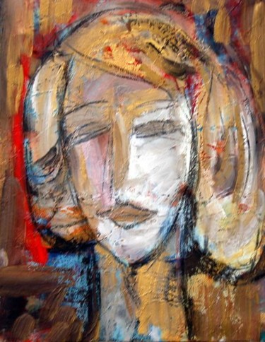 Pintura titulada "mujer con melena I" por Soledad Fernandez, Obra de arte original, Oleo
