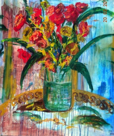 Pintura titulada "flores de mexico II" por Soledad Fernandez, Obra de arte original
