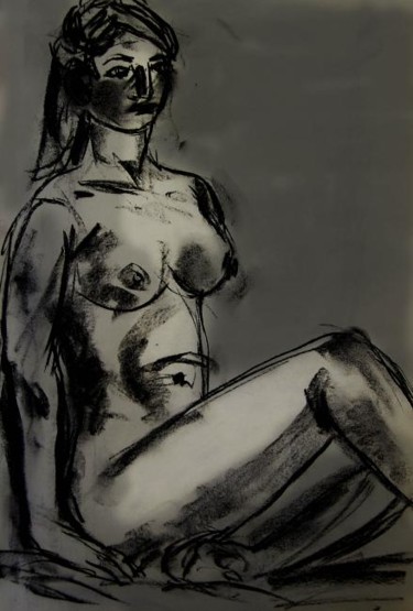 Dibujo titulada "desnudo II" por Soledad Fernandez, Obra de arte original
