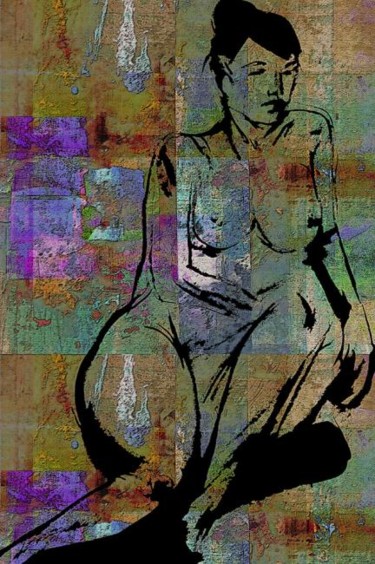 Dibujo titulada "desnudo I" por Soledad Fernandez, Obra de arte original