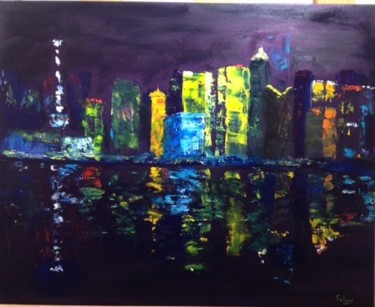 Pittura intitolato "Nuit à Shanghai" da Solene Briere, Opera d'arte originale