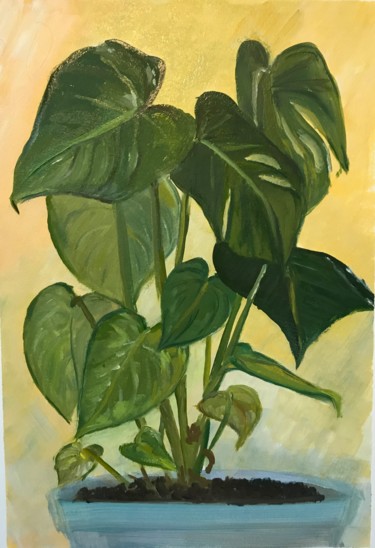 Painting titled "Plantes" by Solene Briere, Original Artwork, Oil