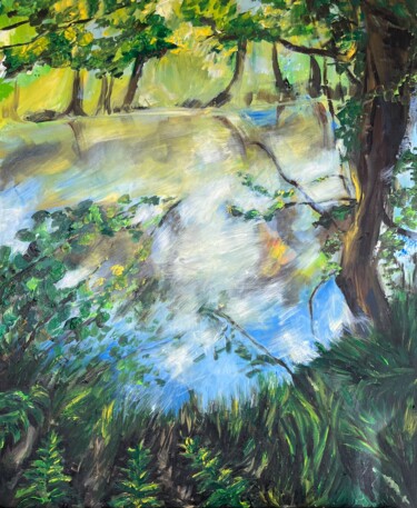 Painting titled "Nature Vivante" by Solène Maro, Original Artwork, Acrylic Mounted on Wood Stretcher frame