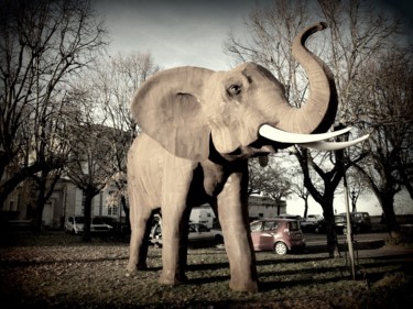 Escultura titulada "l-elephant2.jpg" por Solenne Huet, Obra de arte original, Metales