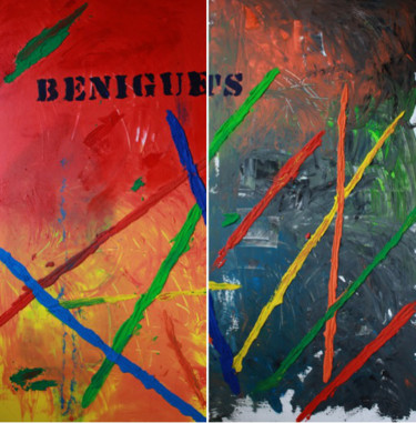 Painting titled "Béniguets : diptyque" by Soleole, Original Artwork, Acrylic