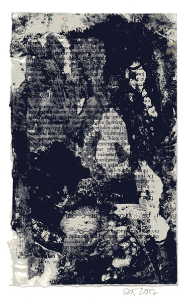 Estampas & grabados titulada "Papier Bible 2" por Sophie Le Tellier, Obra de arte original, Colagrafia