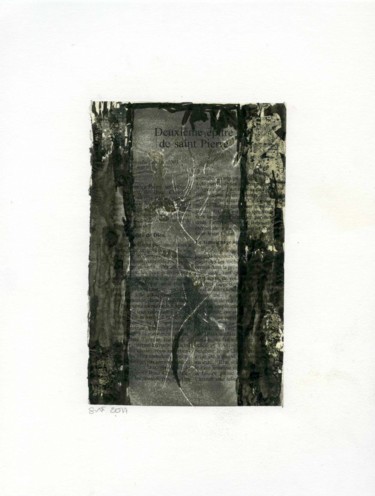 Incisioni, stampe intitolato "Deuxieme épitre" da Sophie Le Tellier, Opera d'arte originale, Incisioni su linoleum