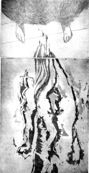 Incisioni, stampe intitolato "Eau" da Sophie Le Tellier, Opera d'arte originale, incisione