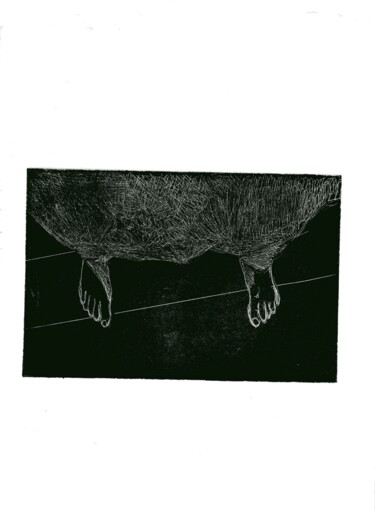 Gravures & estampes intitulée "Pieds noirs" par Sophie Le Tellier, Œuvre d'art originale, Gravure