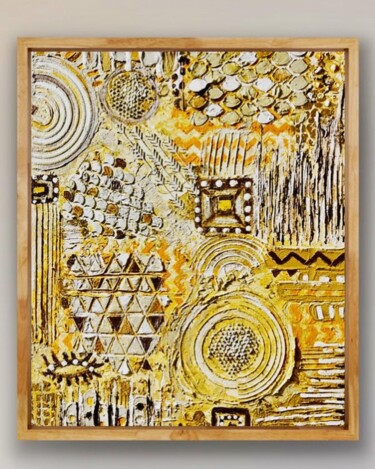 Painting titled "Racines" by Soliaski, Original Artwork, Acrylic Mounted on Wood Stretcher frame