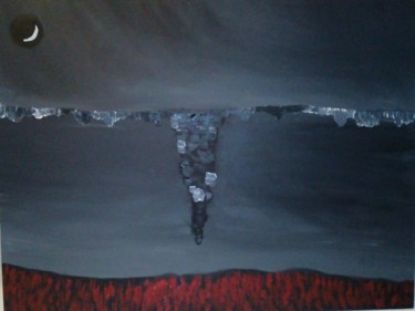 Картина под названием "Темнота." - Yehor Solomakha, Подлинное произведение искусства, Акрил Установлен на Деревянная рама дл…