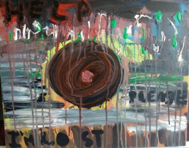 Картина под названием "I'm Lost." - Yehor Solomakha, Подлинное произведение искусства, Акрил Установлен на Деревянная рама д…