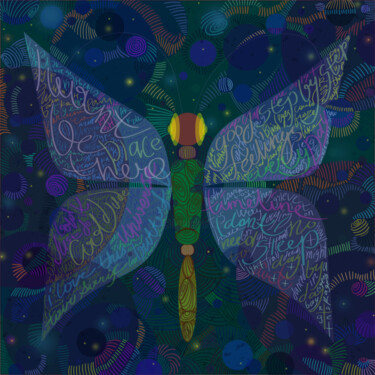 Arte digital titulada "Butterfly" por Solomon Tair Sharif, Obra de arte original, Trabajo Digital 2D