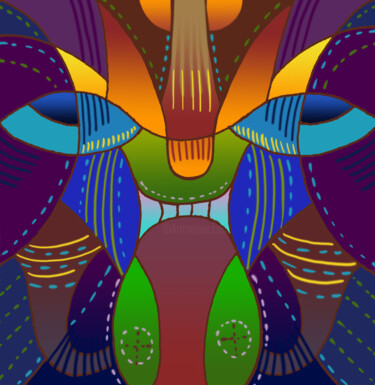 Arte digital titulada "Anthropomorphic vase" por Solomon Tair Sharif, Obra de arte original, Trabajo Digital 2D