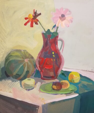 Painting titled "Still life" by Solomon Tair Sharif, Original Artwork, Acrylic