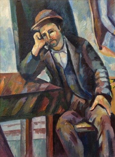 Painting titled "a copy of the Man w…" by Solomon Tair Sharif, Original Artwork, Oil