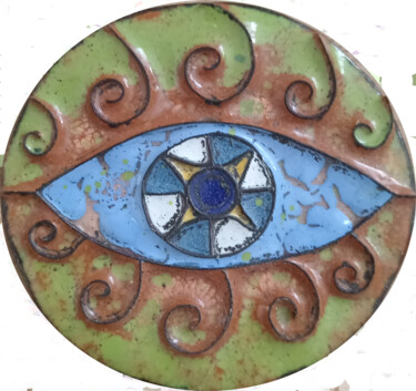 Художественная композиция под названием "Eye" - Solomon Tair Sharif, Подлинное произведение искусства, Эмаль