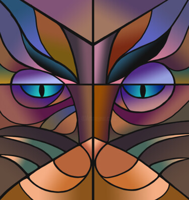 Artes digitais intitulada "Cat" por Solomon Tair Sharif, Obras de arte originais, Trabalho Digital 2D