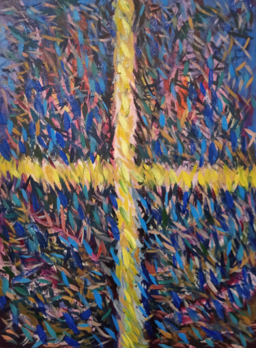 Painting titled "Cross" by Solomon Tair Sharif, Original Artwork, Acrylic