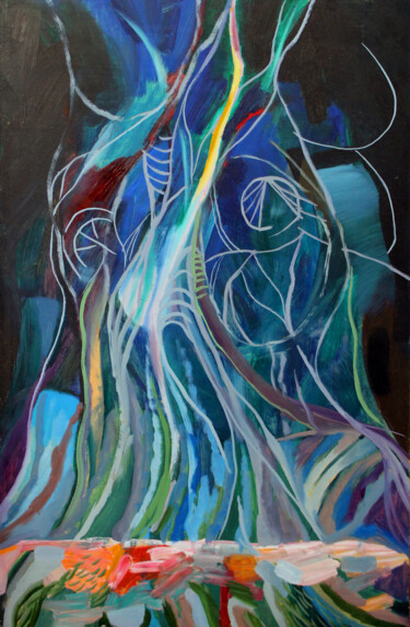 Картина под названием "Abstract" - Solomon Tair Sharif, Подлинное произведение искусства, Масло