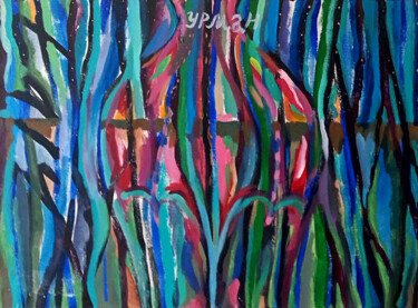 Malerei mit dem Titel "Forêt" von Solomon Tair Sharif, Original-Kunstwerk, Acryl