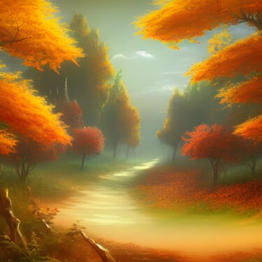 Digital Arts titled "Autumn In The count…" by Solomon Walker, Original Artwork, Digital Painting