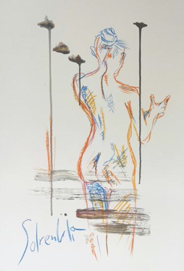 Malerei mit dem Titel "lever" von Solrenkli, Original-Kunstwerk, Pastell