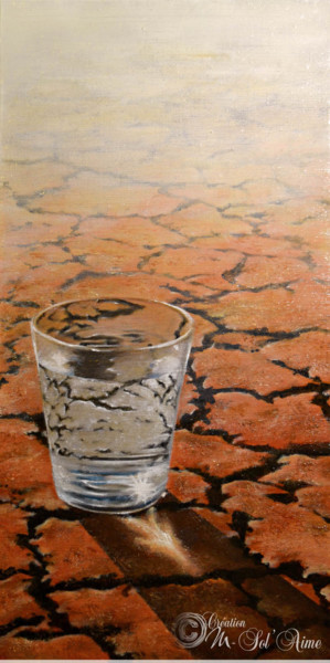 Peinture intitulée "Juste un verre" par Sol'So, Œuvre d'art originale, Huile