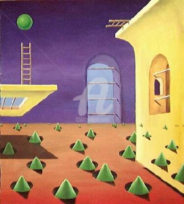 Painting titled "Green planet" by Vlad Soltan, Original Artwork