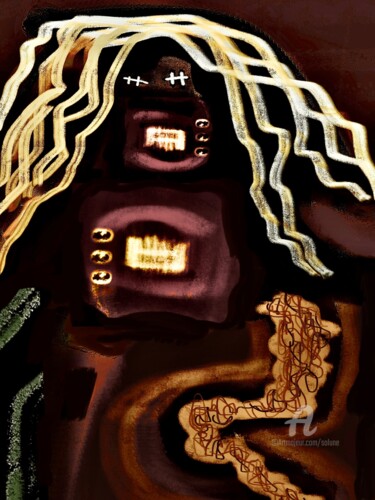 Digital Arts titled "ANGOISSE-SIGNE (BUR…" by Solune, Original Artwork, Digital Painting