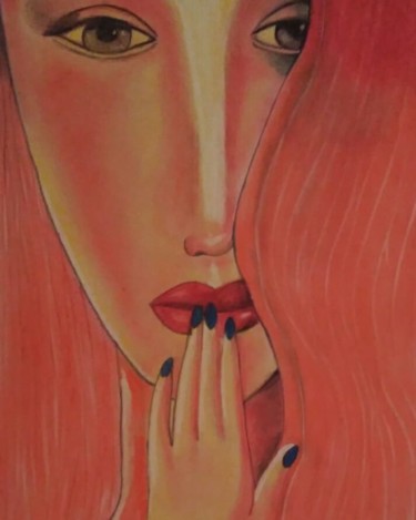 Pintura titulada "La Mirada" por Soledad Sarria, Obra de arte original, Pastel