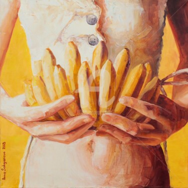 Картина под названием "Бананы" - Anna Soluyanova, Подлинное произведение искусства, Масло